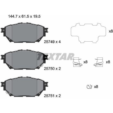 2574901 Bremsbelagsatz, Scheibenbremse