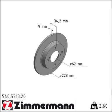 Zimmermann Bremsscheibe Coat Z 540.5313.20