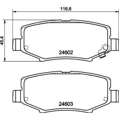 Hella | Bremsbelagsatz, Scheibenbremse | 8DB 355 014-381