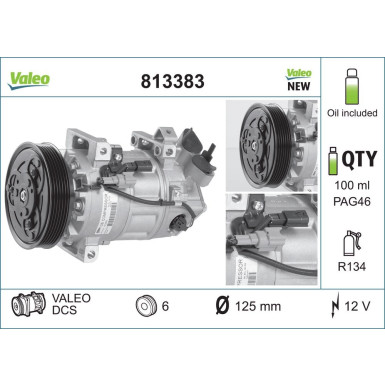 Kompressor, Klimaanlage Valeo Origins New OE TECHNOLOGIE 813383