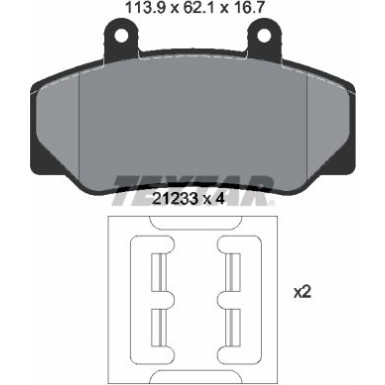 2123302 Bremsbelagsatz, Scheibenbremse 2123302 Bremsbelagsatz, Scheibenbremse