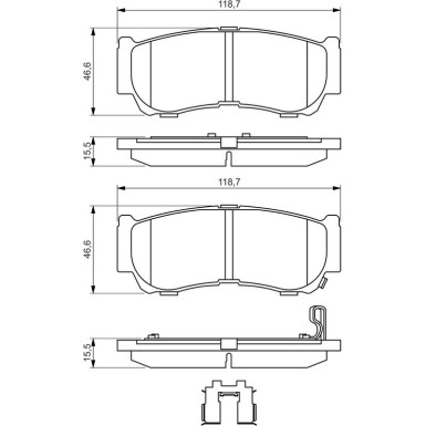 BOSCH Bremsbelagsatz, Scheibenbremse 0 986 494 628