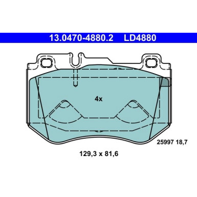 Bremsbelagsatz, Scheibenbremse ATE Ceramic 13.0470-4880.2