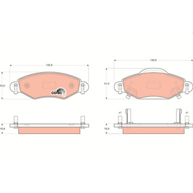 GDB3324 Bremsbelagsatz, Scheibenbremse COTEC