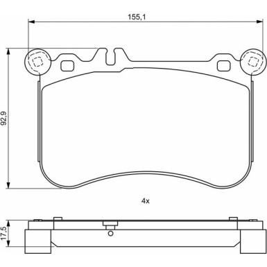 BOSCH Bremsbelagsatz, Scheibenbremse 0 986 494 780