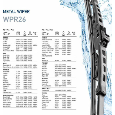 Hella Wischblatt Scheibenwischer Metal 9XW 190 253-261