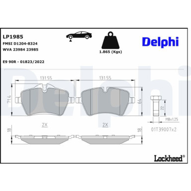 LP1985 Bremsbelagsatz, Scheibenbremse