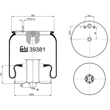 FEBI BILSTEIN 39381 Federbalg, Luftfederung FEBI BILSTEIN 39381 Federbalg, Luftfederung