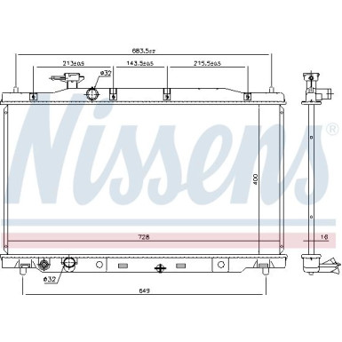 Nissens | Kühler, Motorkühlung | 681404