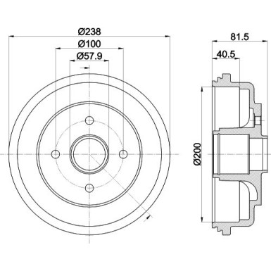 Hella | Bremstrommel | 8DT 355 302-941