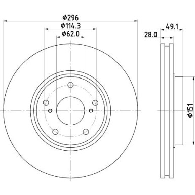 Hella | Bremsscheibe | 8DD 355 115-981