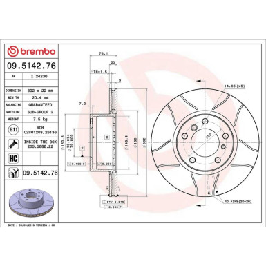 Brembo | Bremsscheibe | 09.5142.76