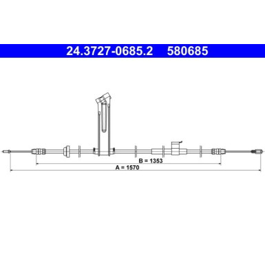 ATE | Seilzug, Feststellbremse | 24.3727-0685.2