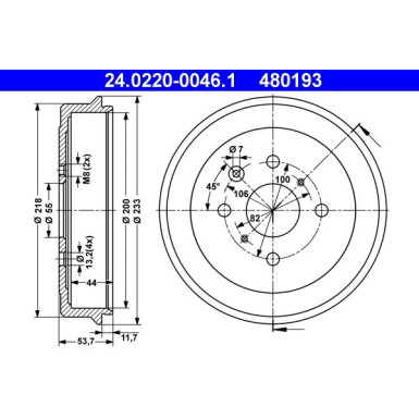 24.0220-0046.1 Bremstrommel