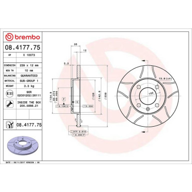 Brembo | Bremsscheibe | 08.4177.75