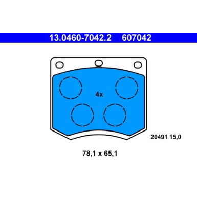 13.0460-7042.2 Bremsbelagsatz, Scheibenbremse