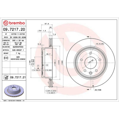 Brembo Bremsscheibe PRIME LINE - UV Coated 09.7217.21