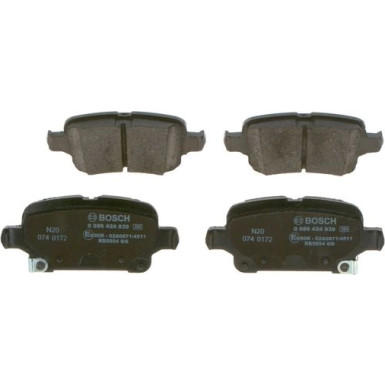 0 986 424 839 Bremsbelagsatz, Scheibenbremse