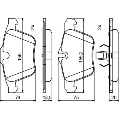 0 986 494 808 Bremsbelagsatz, Scheibenbremse