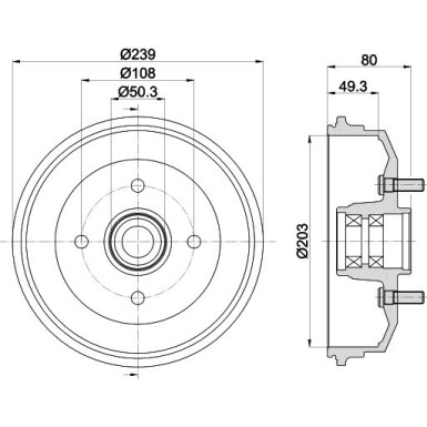 Hella | Bremstrommel | 8DT 355 302-891