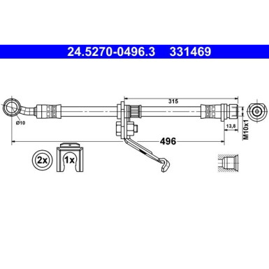 ATE | Bremsschlauch | 24.5270-0496.3