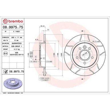 Brembo | Bremsscheibe | 08.9975.75
