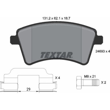 Textar Bremsbelagsatz, Scheibenbremse Q+ 2469301