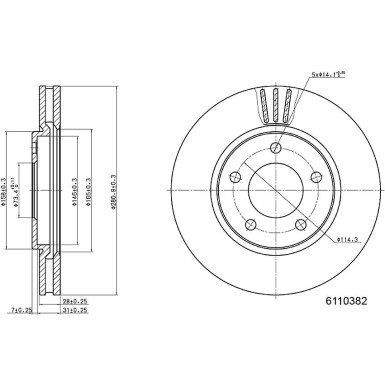 Metzger | Bremsscheibe | 6110382