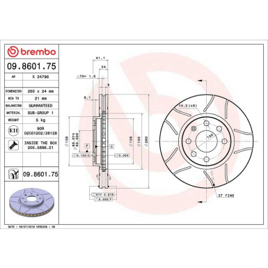 Brembo | Bremsscheibe | 09.8601.75