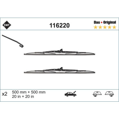 SWF Wischblatt Scheibenwischer DAS ORIGINAL SET 116220