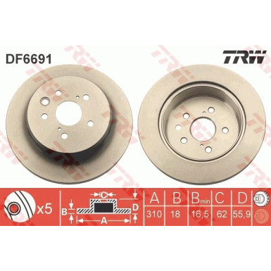 TRW | Bremsscheibe | DF6691