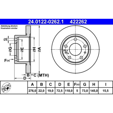 ATE | Bremsscheibe | 24.0122-0262.1