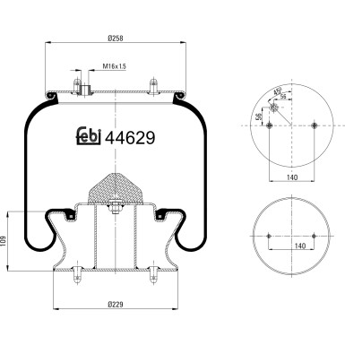 FEBI BILSTEIN 44629 Federbalg, Luftfederung