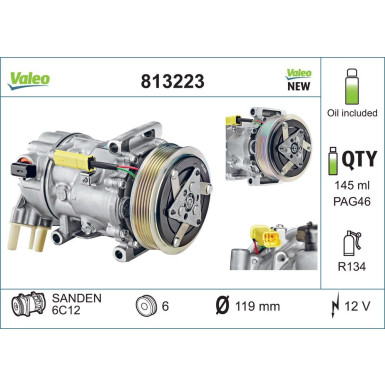 813223 Kompressor, Klimaanlage VALEO CORE-FLEX