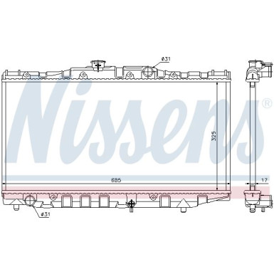 Nissens | Kühler, Motorkühlung | 64851