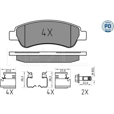 Meyle Bremsbelagsatz, Scheibenbremse MEYLE-PD: Advanced performance and design 025 244 6519/PD