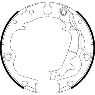 Hella | Bremsbackensatz, Feststellbremse | 8DA 355 051-091