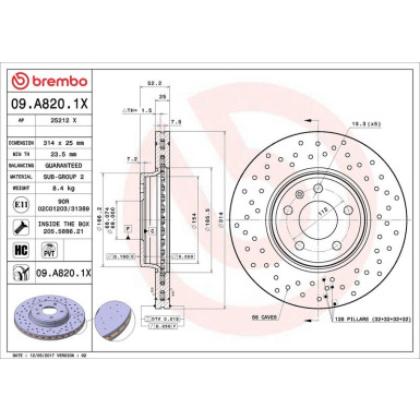 Brembo | Bremsscheibe | 09.A820.1X