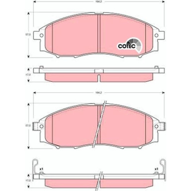 GDB3340 Bremsbelagsatz, Scheibenbremse COTEC