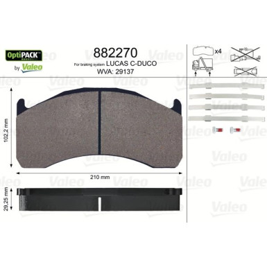 882270 Bremsbelagsatz, Scheibenbremse OPTIPACK