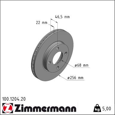 Zimmermann Bremsscheibe Coat Z 100.1204.20
