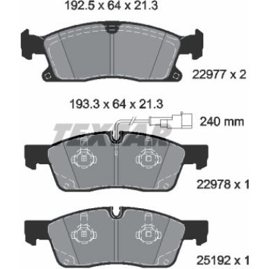 Textar Bremsbelagsatz, Scheibenbremse Q+ 2297701