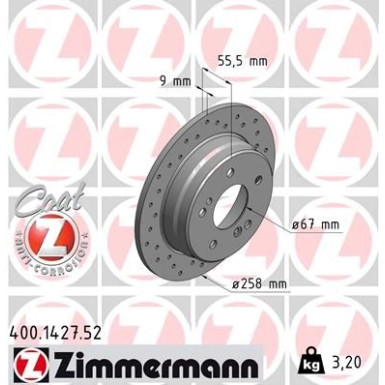 Zimmermann Bremsscheibe SPORT Z 400.1427.52