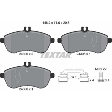 Textar Bremsbelagsatz, Scheibenbremse Q+ 2430601