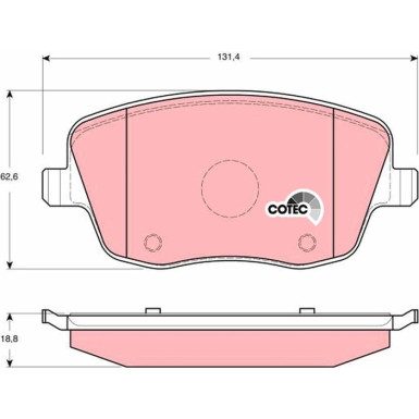 GDB1414 Bremsbelagsatz, Scheibenbremse COTEC