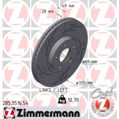 Zimmermann Bremsscheibe BLACK Z 285.3516.54
