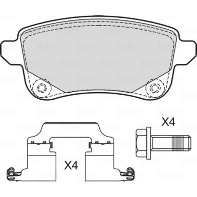 Valeo | Bremsbelagsatz, Scheibenbremse | 601706