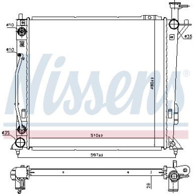 Nissens | Kühler, Motorkühlung | 606482