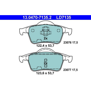 Bremsbelagsatz, Scheibenbremse ATE Ceramic 13.0470-7135.2