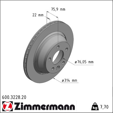 Zimmermann Bremsscheibe Coat Z 600.3228.20